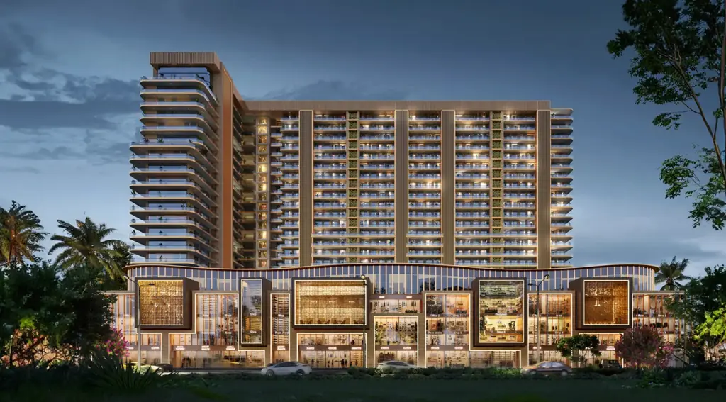 Jacob & Co Residences Mohali towers on Airport Road at dusk (artist’s impression)