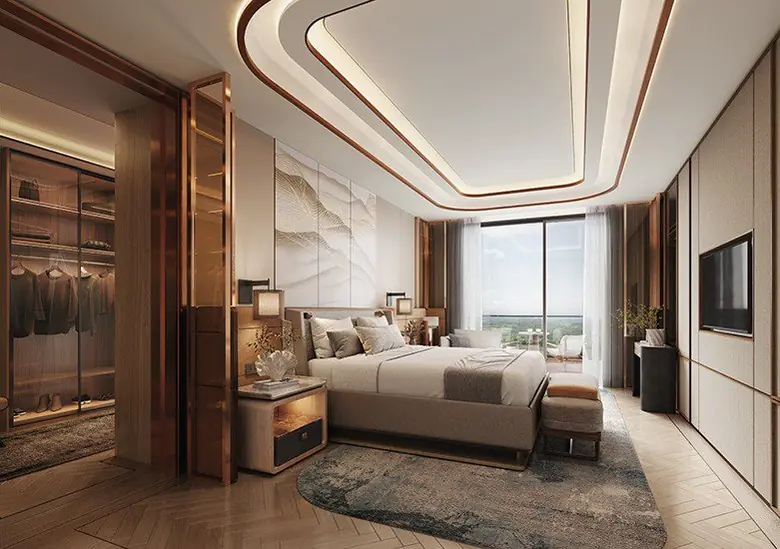 Master bedroom with walk-in wardrobe (artistic impression, reference)